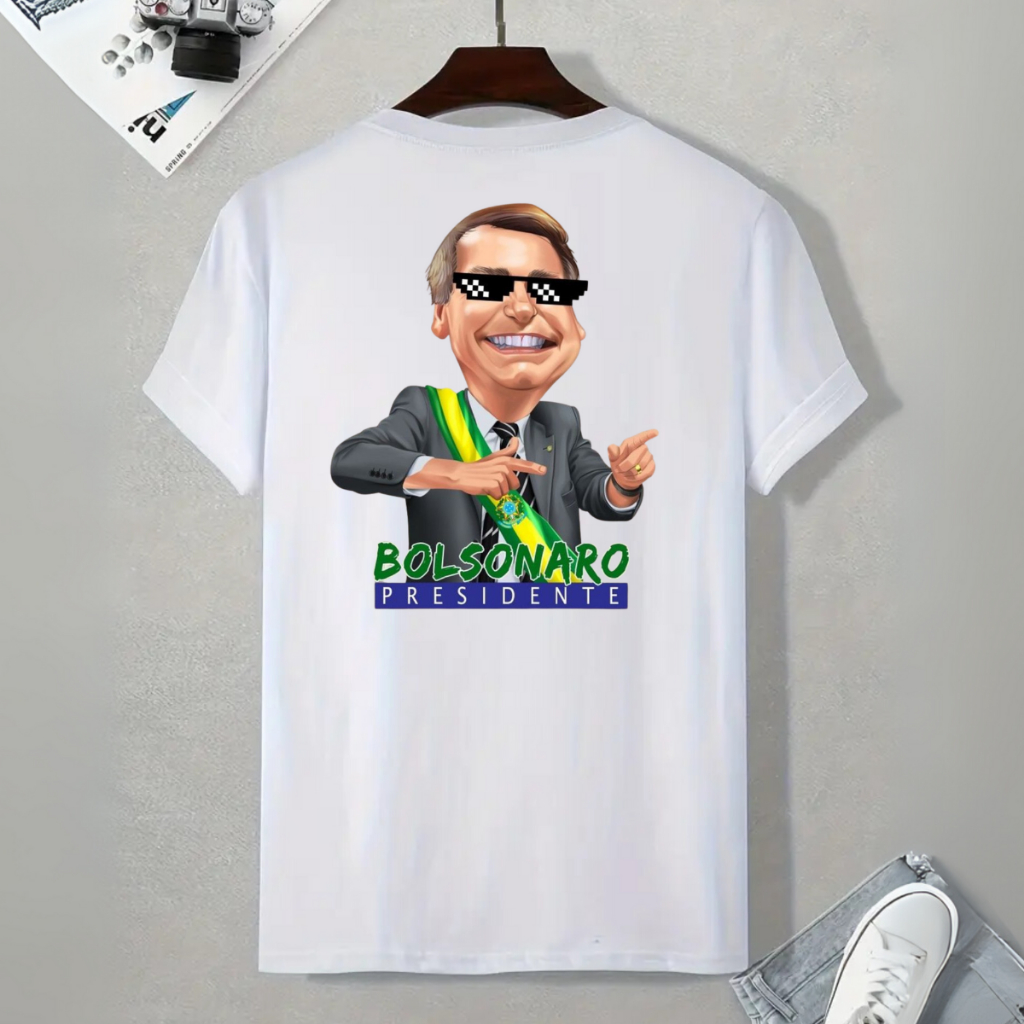 Blusa Bolsonaro Brasil Presidente Algodão Personalizada Bolsonaro Mito meu presidente