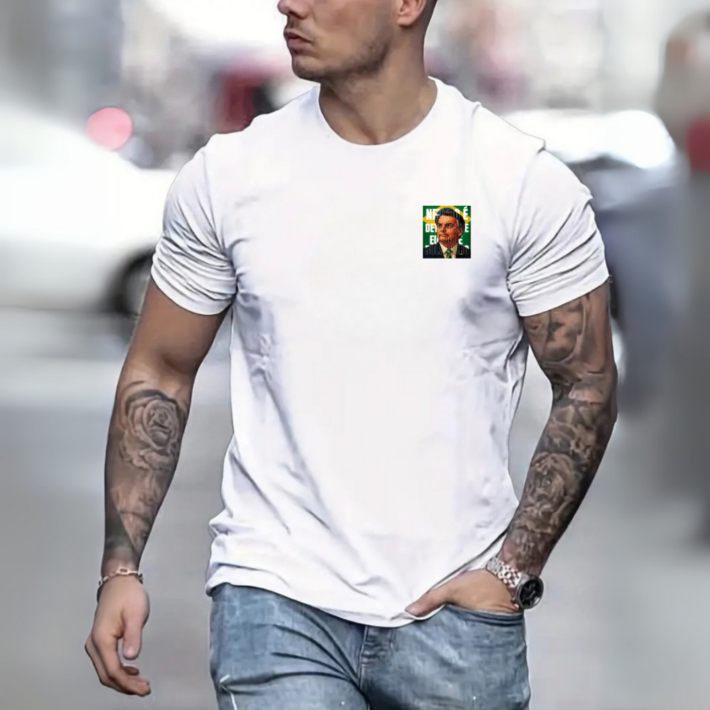 Camiseta Bolsonaro Presidente Brasil Masculina Premium Brasil Neutro é detergente eu sou bolsonaro