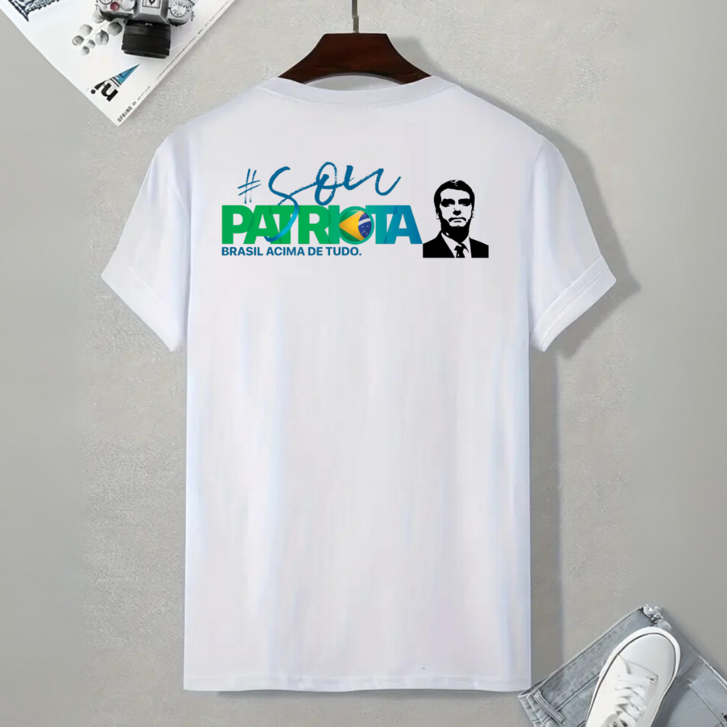 Blusa Bolsonaro Brasil Presidente Algodão Personalizada Sou patriota bolsonaro mito