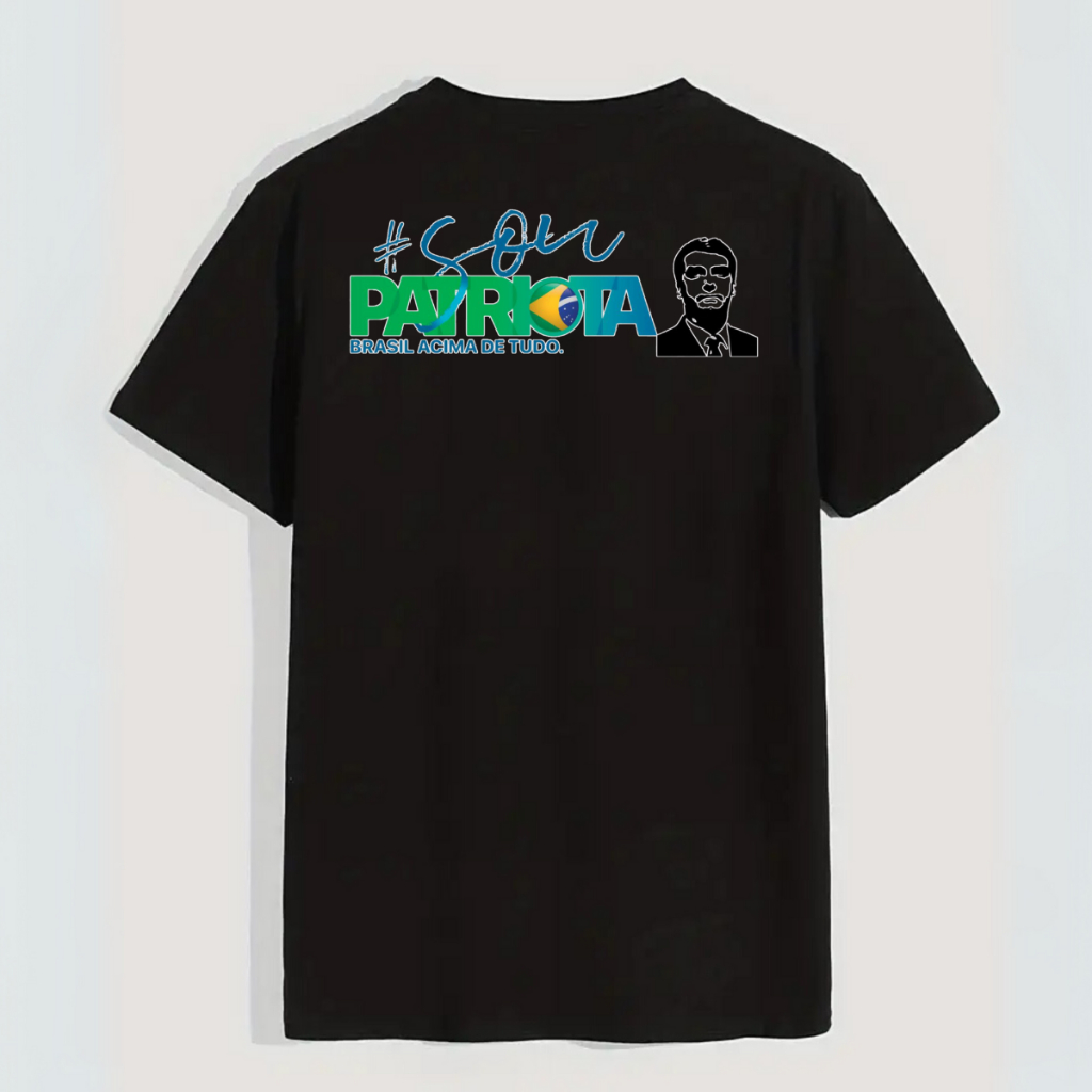 Camisa Bolsonaro Personalizada DTF Masculina Casual Brasil Sou patriota bolsonaro mito