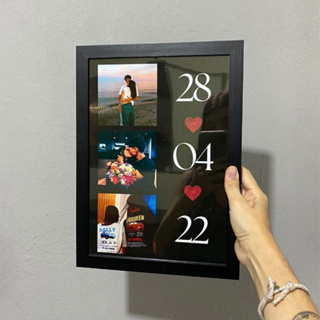 Quadro Personalizado 3 Fotos com Data, presente, Casal / Dia dos Namorados - Moldura e Acetato A4 em Oferta na Shopee
