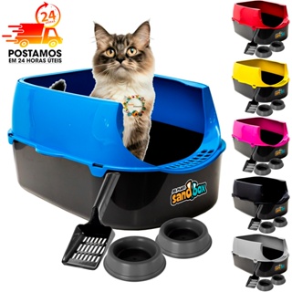 Caixa de Areia Alta Para Gatos Grande Banheiro Bacia Higiênica Sanitário Resistente Furba SandBox em Oferta na Shopee