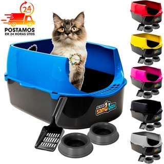 Caixa de Areia Alta Para Gatos Grande Banheiro Bacia Higiênica Sanitário Resistente Furba SandBox