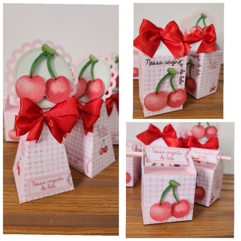 kit festa caixinhas personalizadas cerejinha/personalizados cerejinha/lembrancinhas caixinhas cerejinha