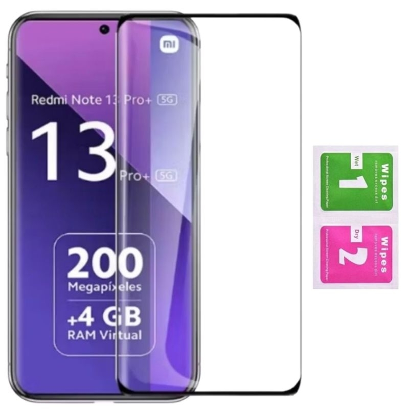 Película de Vidro 3d Curvada Temperado para Redmi Note 13 Pro Plus / Note 14 Pro/ Note 14 Pro Plus / Note 15 / POCO X7