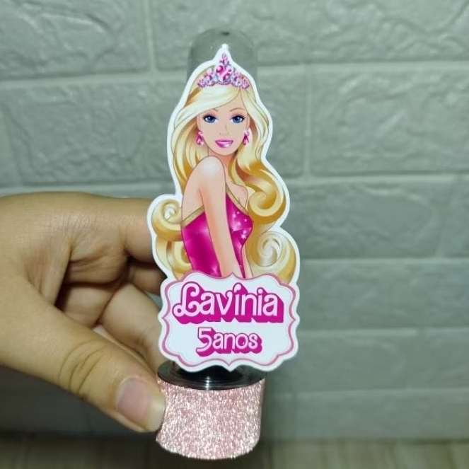 Kit Aplique tubete Barbie / FAÇO TODOS OS TEMAS/aplique tubete personalizado/Lembrancinha personalizada/aplique papel/