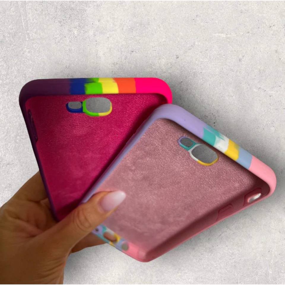 Cor Do Arco-Íris (Alta Qualidade) Para J2 PRIME J5 PRIME J4 PLUS J8 A6 PLUS J6 J7 2016 NOTE 20 S9 PLUS  Capa De Telefone