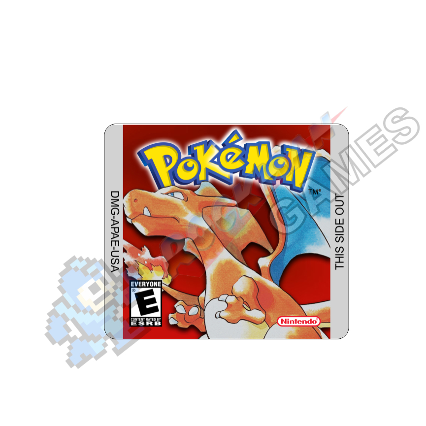 Pokémon Red - Label Adesiva P/ Cartucho De Gameboy e Gameboy Color