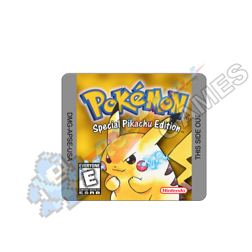Pokémon Yellow - Label Adesiva P/ Cartucho De Gameboy e Gameboy Color