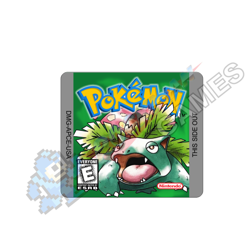 Pokémon Green - Label Adesiva P/ Cartucho De Gameboy e Gameboy Color