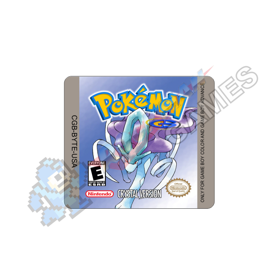 Pokémon Crystal - Label Adesiva P/ Cartucho De Gameboy e Gameboy Color