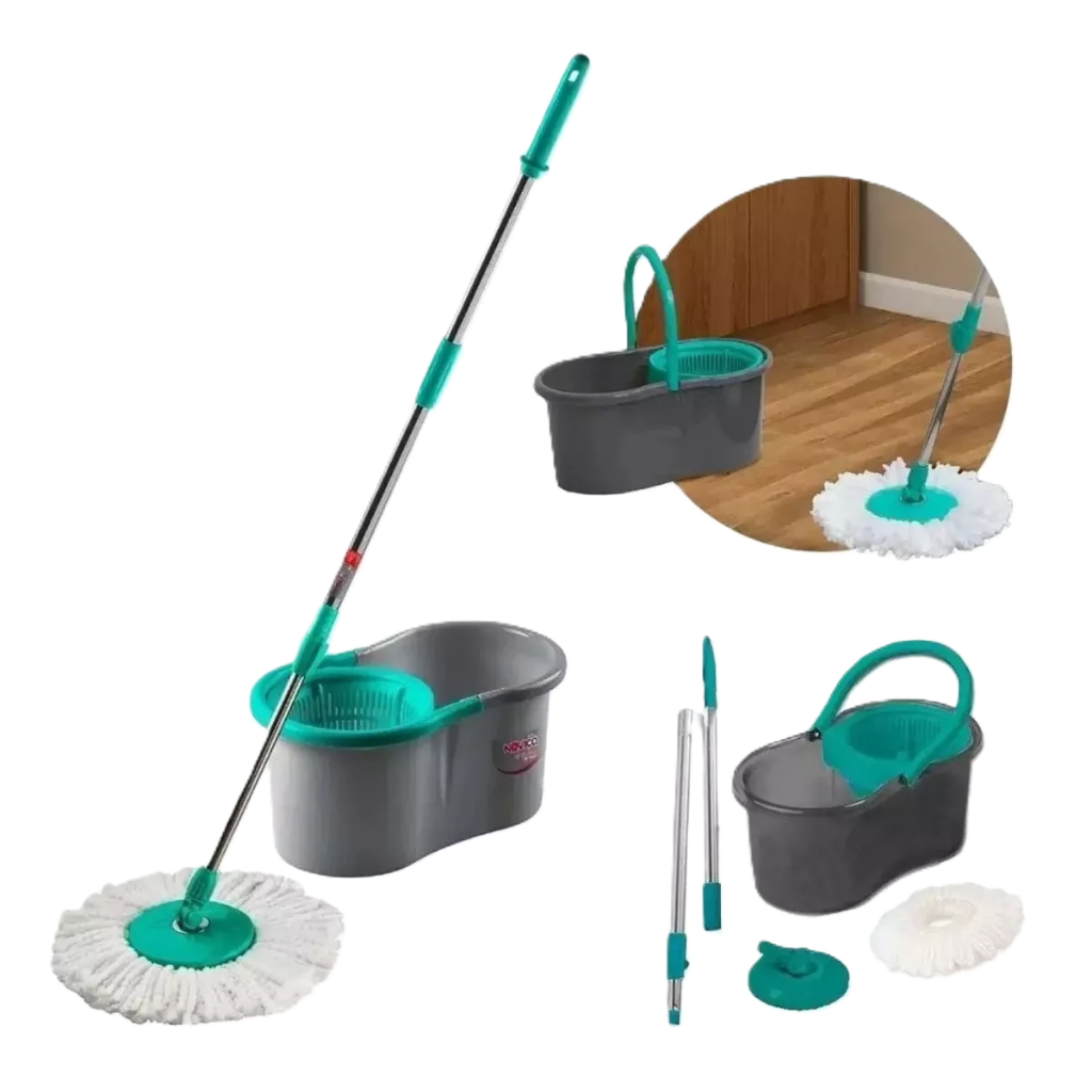 Mop Balde Compacto de 10 Litros Centrífuga do Balde com Sistema de Torção da Microfibra e Cabo Desmontável, Bettanin
