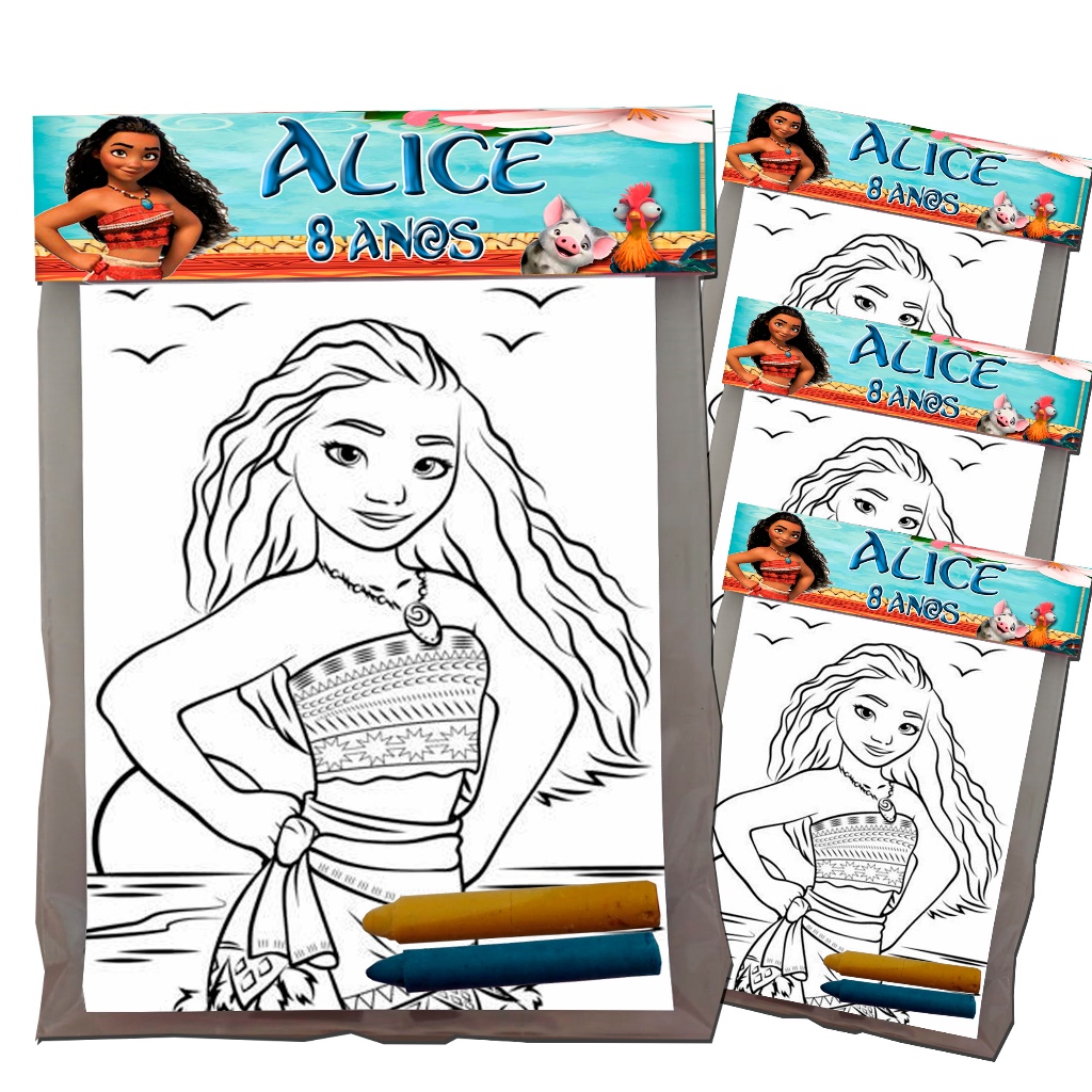 Kit's para colorir Personalizado Festa Infantil Moana / Moana Baby Lembrancinhas em Oferta na Shopee