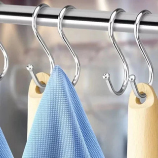 KIT 5/10 Ganchos Em Forma de S Armazenamento Suspenso Aço Inox para Toalhas Bolsas Roupa Cozinha em Oferta na Shopee
