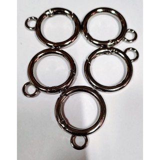 Argola Mosquetão Articulada  27MM em Zamac - 05 PEÇAS NIQUEL