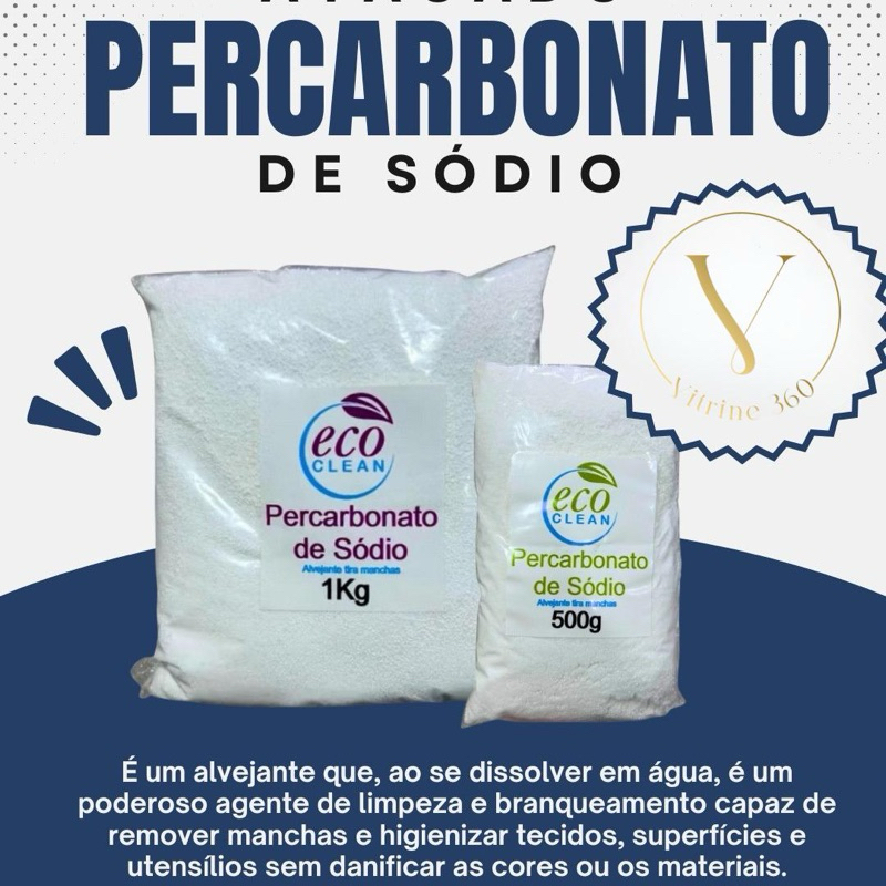Percarbonato de Sódio Eco Clean Alvejante Tira Manchas 500g, 1kg e 2kg em Oferta na Shopee