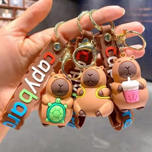 Kit 1/2/4/6 unidades Chaveiros Emborrachado Premium Capivara Capybara capivarinha fofa