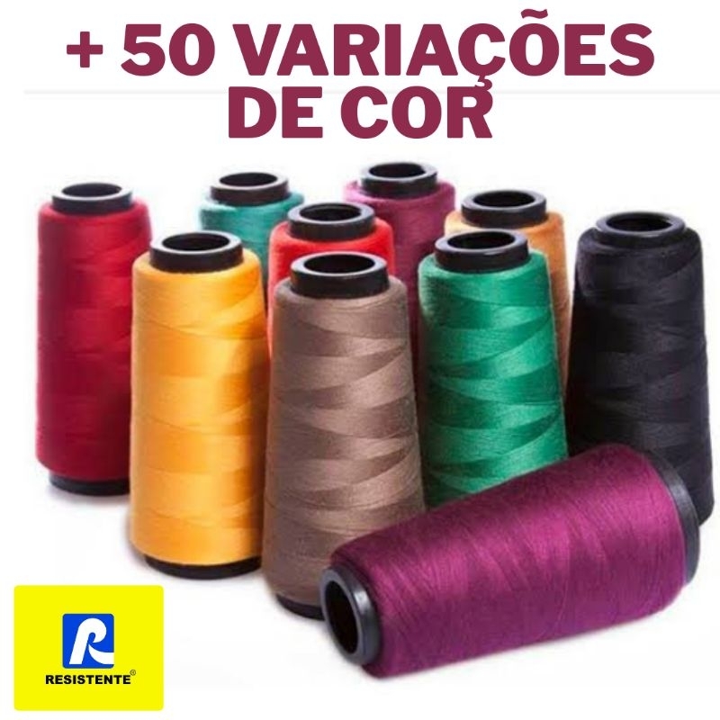 Linha Resistente 120 para Costura Reta em geral - Cone com 2.000 Jardas em Oferta na Shopee