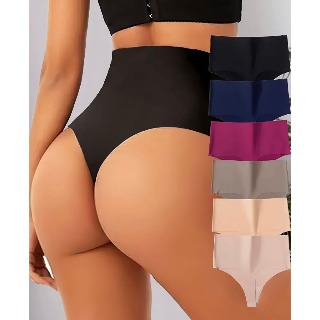 Calcinhas Sem Costura Fio Dental Cintura Alta Modeladora em Oferta na Shopee