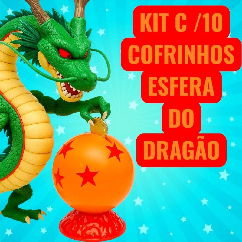 KIT 10 COFRINHO ESFERA DO DRAGAO DRAGON BALL Z LEMBRANCINHAS PARA FESTAS ANIVERSARIO