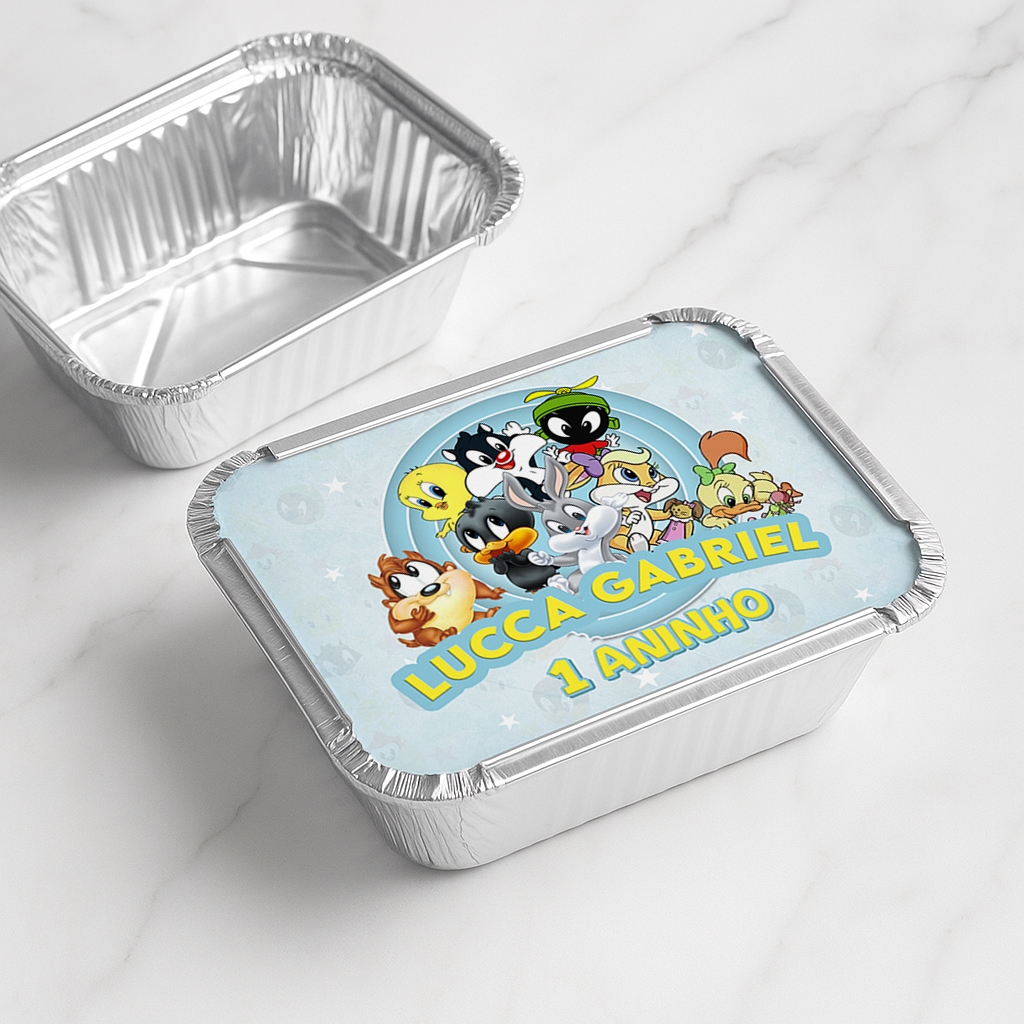 Mini Marmitinhas 220ml Personalizadas Ideal para lembrancinha Festa Baby Looney Tunes