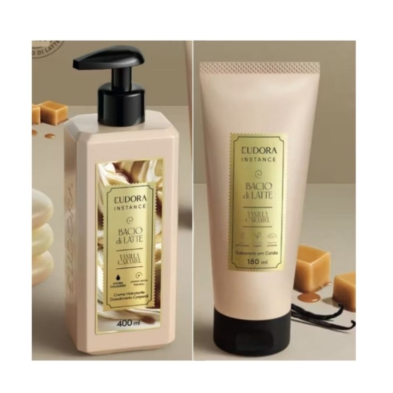 LANÇAMENTO: Combo Instance Vanilla Caramel Creme Corporal 400ML + Sabonete em calda 180ML