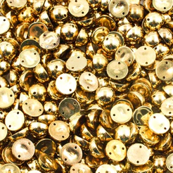 MEIA PEROLA COSTURA 12 MM - METALIZADA DOURADO / PRATA