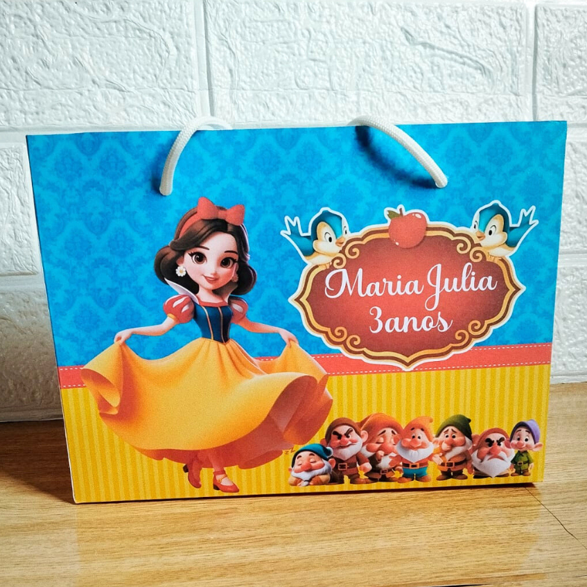 Sacolinha Personalizada Branca de Neve Desmontada | Lembrancinha Aniversário Infantil