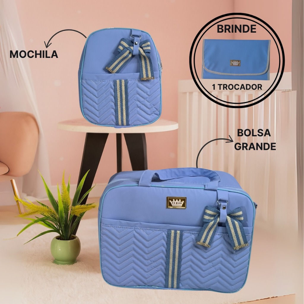 kit bolsa maternidade  2 Peças laço + mimo Lucas Baby