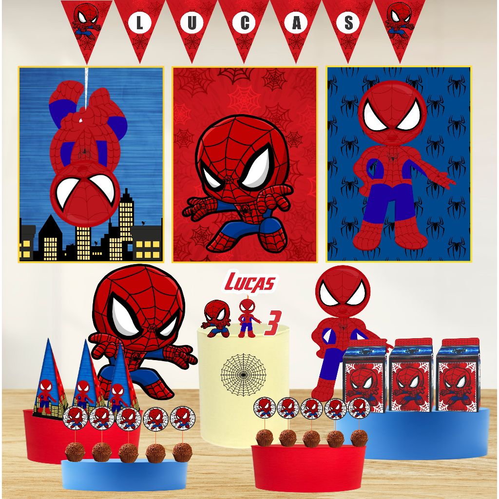 Kit festa homem Aranha Baby EXCLUSIVO - Kit homem aranha baby - Kit Homem Aranha baby em Oferta na Shopee