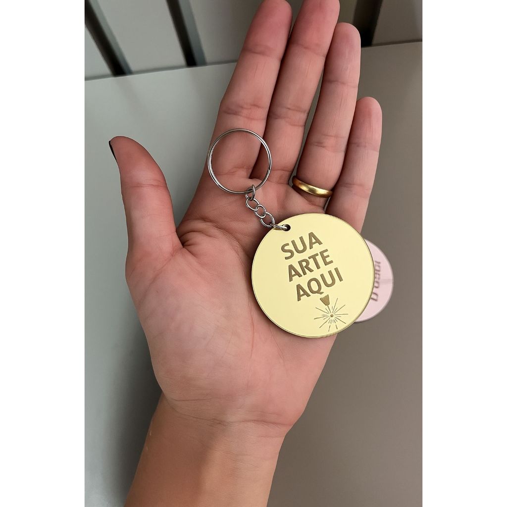 Chaveiro Personalizado Acrílico Espelhado – Lembrancinha Casamento, Aniversário, Brindes Corporativos