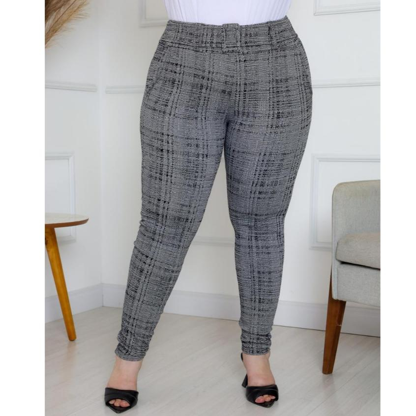 CALÇA SKINNY JACKAR LINHO PLUS SIZE TODA ELEGANTE G1 G2 G3 COM CINTO FIXO em Oferta na Shopee