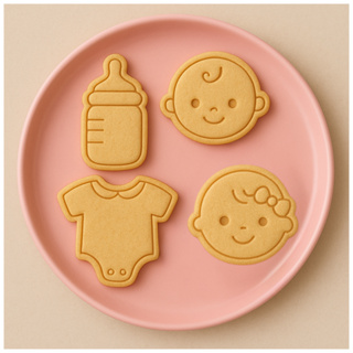 👶🍼 CHÁ DE BEBÊ Cortador Biscoito Cookies Pasta Americana Massinha  | Kit 4 pçs Maternidade 🍪 em Oferta na Shopee