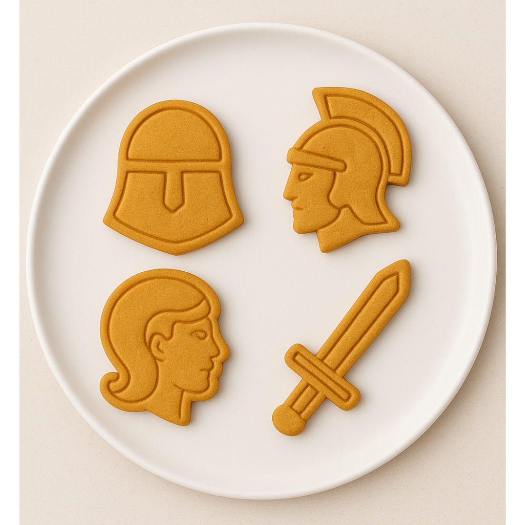 ⚔️🛡️ Ogum Cortador De Biscoito Massinha Cookies e Pasta Americana Umbanda | Kit 4 pçs | Opções 6, 8 e 10cm  🍪