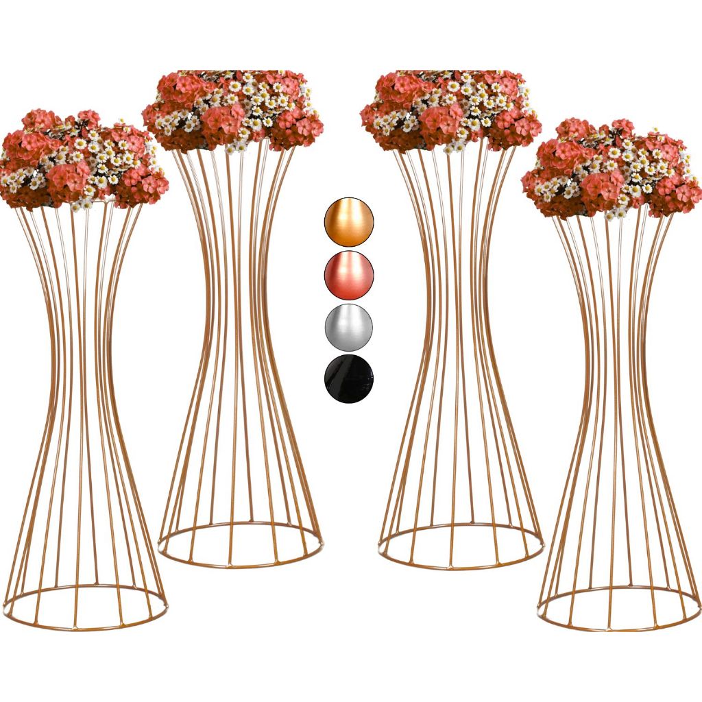 4 Vaso Dourado Cintura 60cm Armação Porta arranjo Decoração de Festa Grande em Oferta na Shopee