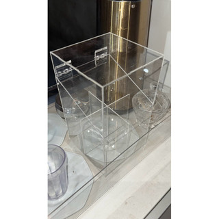 Porta-Pincéis ou Talheres com 4 Divisórias com Tampa - Ideal para Maquiagem ou Cozinha