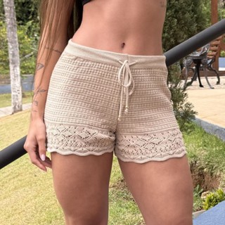 Short Feminino Tricot Modal Curto Com Cordão e Elástico Confortável Roupa Feminina Tendência Verão em Oferta na Shopee