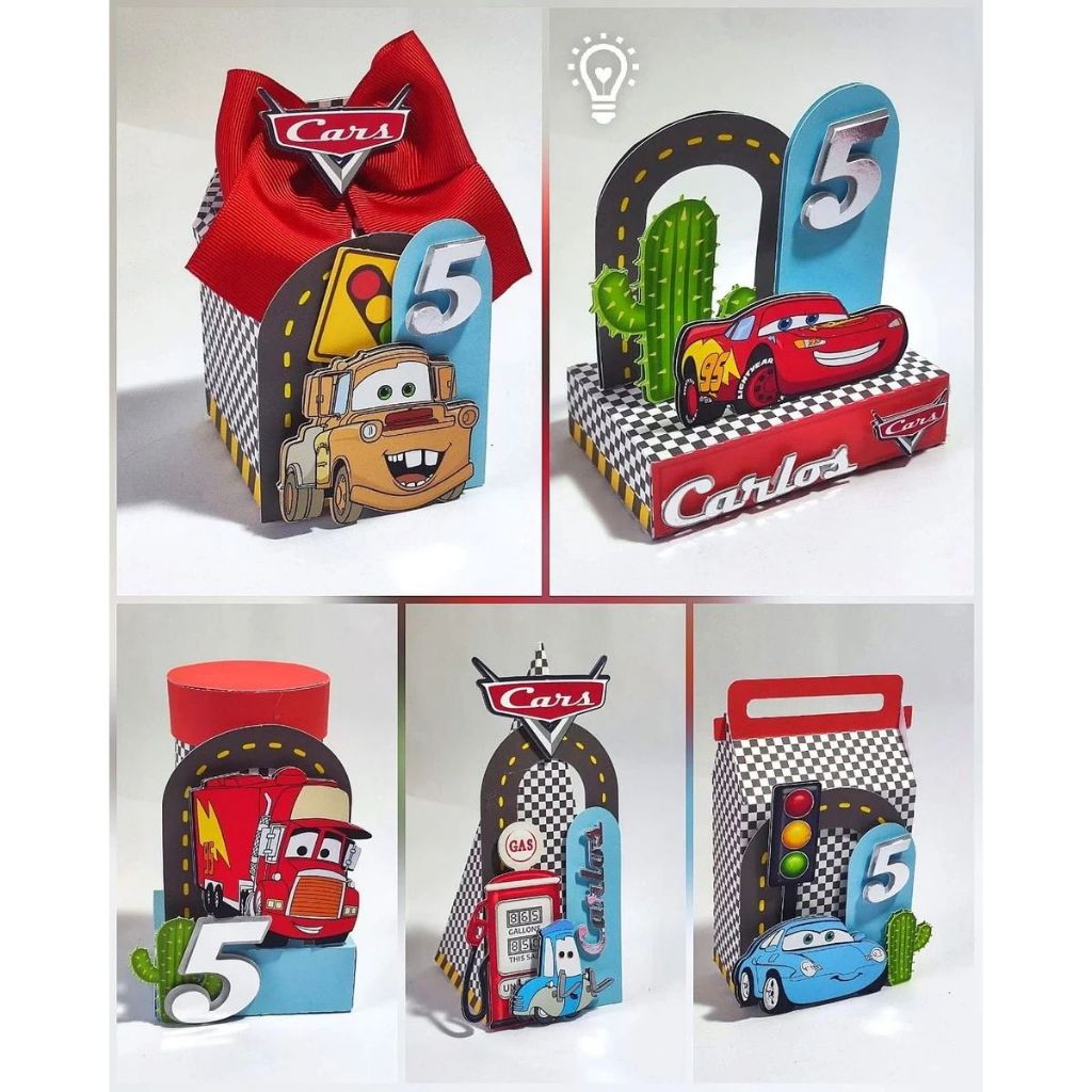 KIT FESTA CARROS PEGUE MONTE CAIXINHAS PERSONALIZADAS ANIVERSÁRIO MESVERSARIO BATIZADO CHA REVELAÇÃO LEMBRANCINHAS