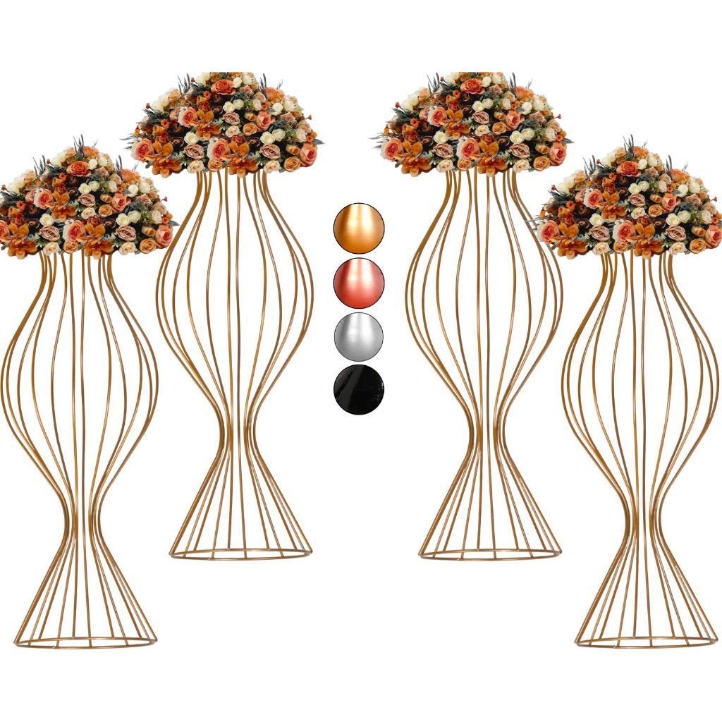 4 Vaso Dourado Torneado 60cm Armação Porta Arranjo Decoração de Festa Grande em Oferta na Shopee