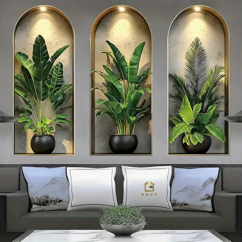 Adesivo decoração sala quarto studio salão escritorio quadros 3d em adesivo personalizado iluminação em Oferta na Shopee