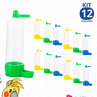 Kit 12 Bebedouro Tradicional 100ml Para Passarinhos Canário Belga Coleiro Pintassilgo Tarin Tizil em Geral em Oferta na Shopee