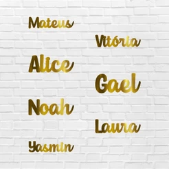 Aplique Nome Dourado 5cm – Apliques Personalizados Nome – Apliques para Lembranças