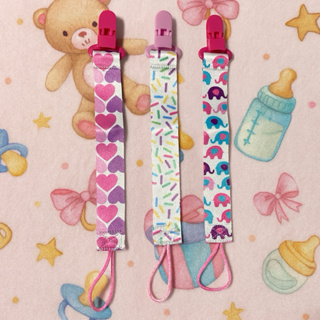 Kit 3 Prendedor de Chupeta Bico para Menina com Presilha e Cordão Feminino em Oferta na Shopee