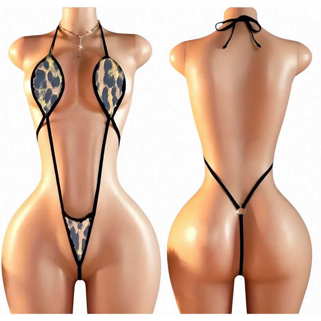 Maiô feminino fio dental moda praia estiloso cavado com decote verão 3000