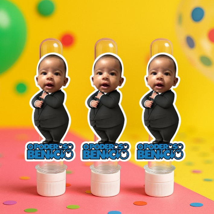 Aplique Tubetes Lembrancinhas Personalizadas Poderoso Chefinho 9cm rostinho do bebê - Tubetes Personalizados