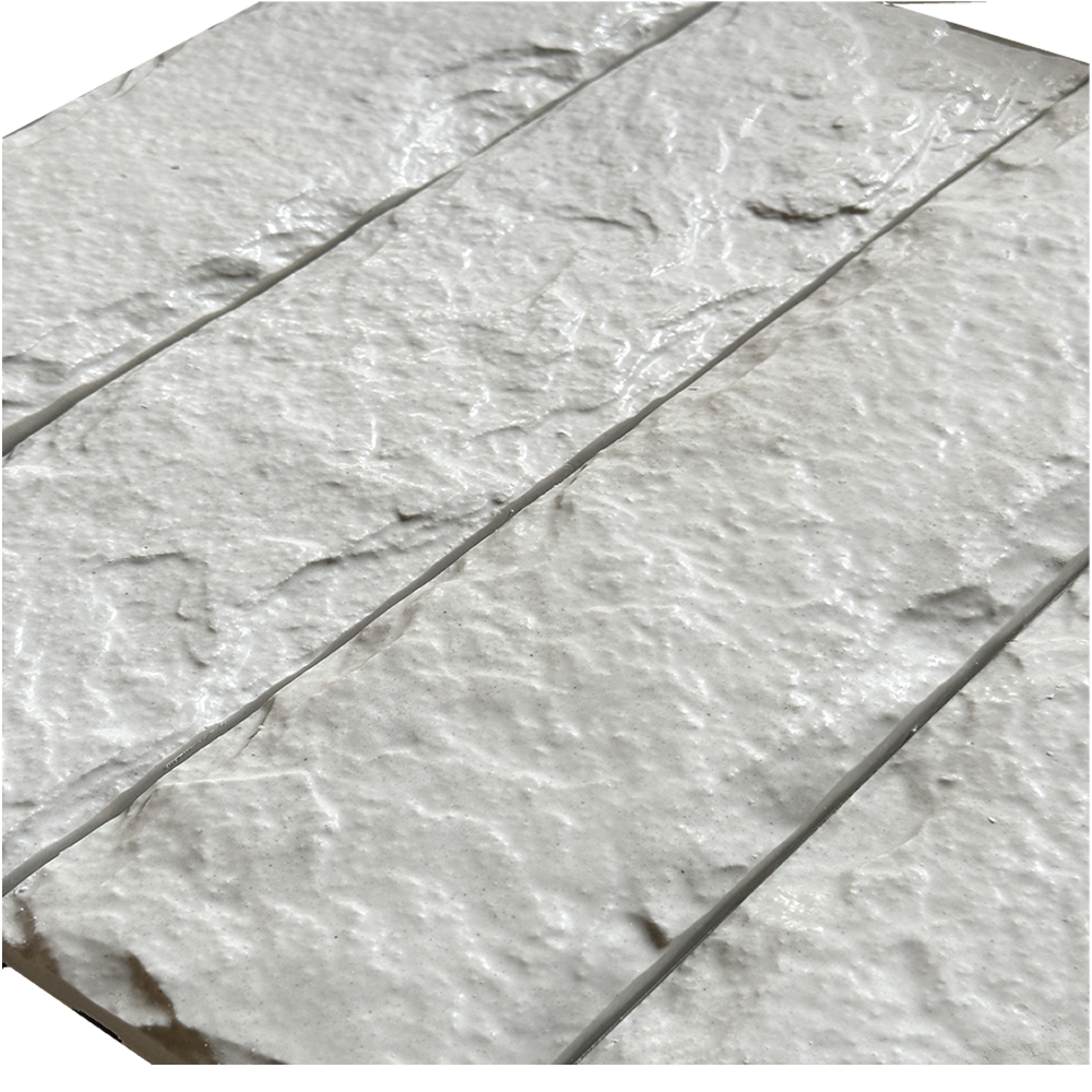 Forma 3d 4 Tijolo Rockface Traverte 39x10cm Molde 3d Para Cimento/gesso/concreto 486-PLC4
