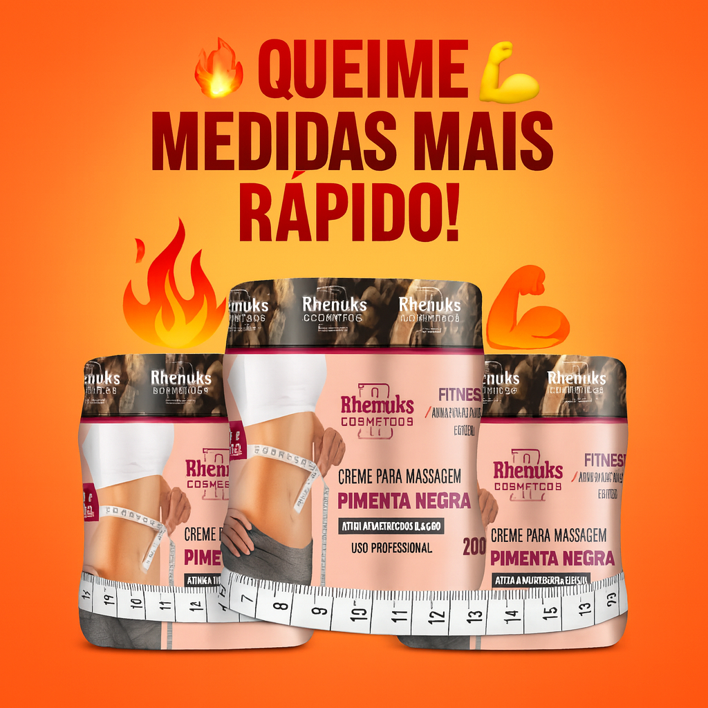 Kit 3 Gel Redutor de Medidas Pimenta Negra 200g Rhenuks – Celulite e Estrias
