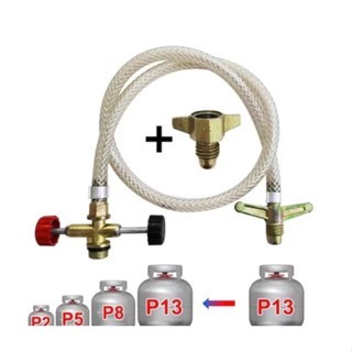 KIT MANGUEIRA TRANSFERIDOR DE GÁS + ADAPTADOR UNIVERSAL BOTIJÃO DE 13KG 8KG 5KG 2KG em Oferta na Shopee