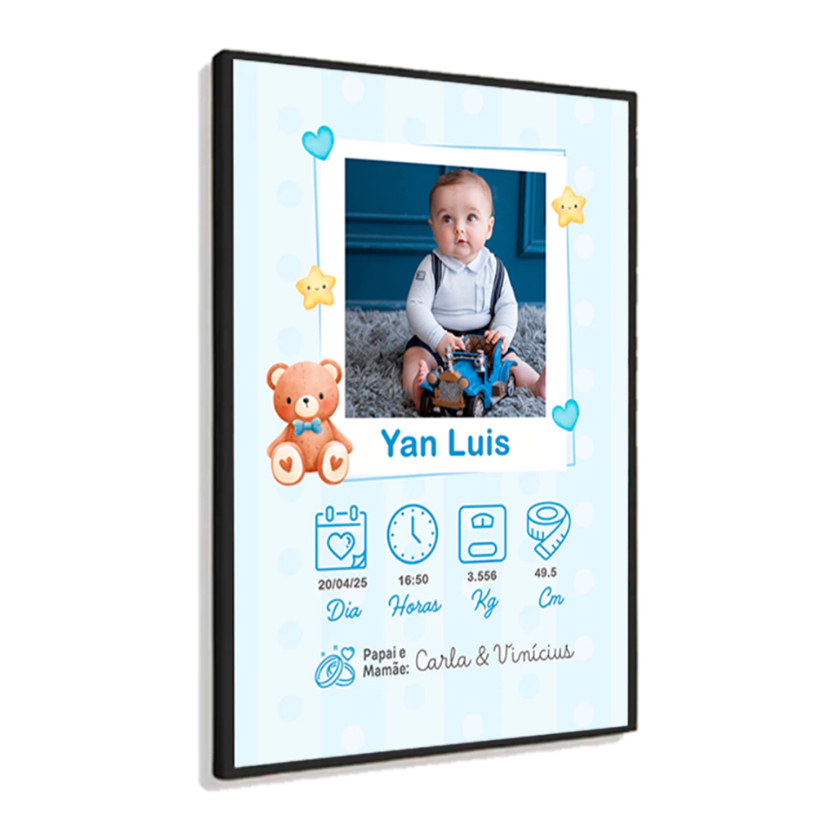 Quadro de eternização para quarto de bebê personalizado