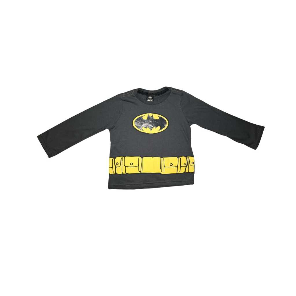 Blusa Infantil Masculina Batman Manga Longa com Cinto Estampado